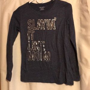 Beautiful blue gray shirt with application